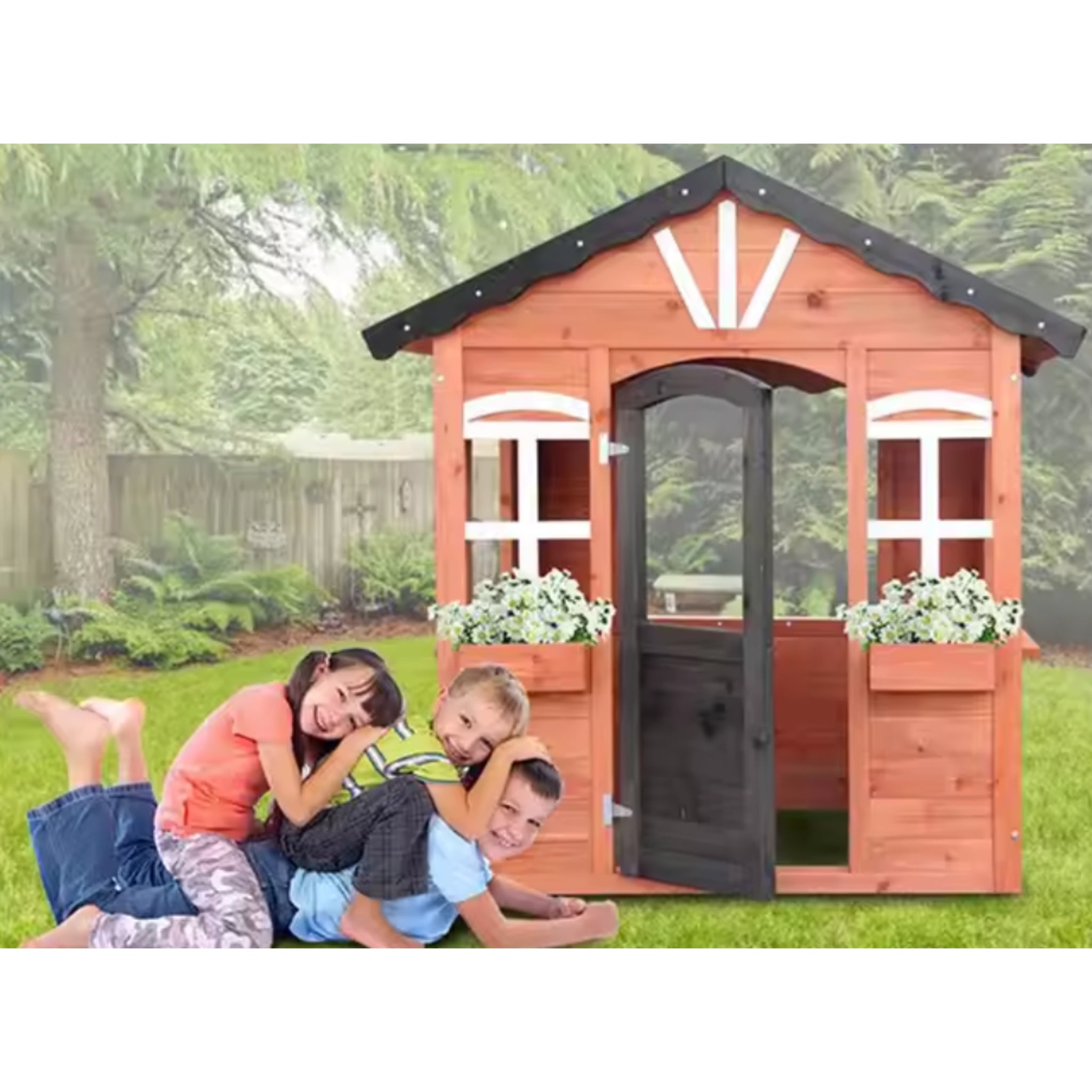 Adventure Hut Deluxe Wooden Playhouse